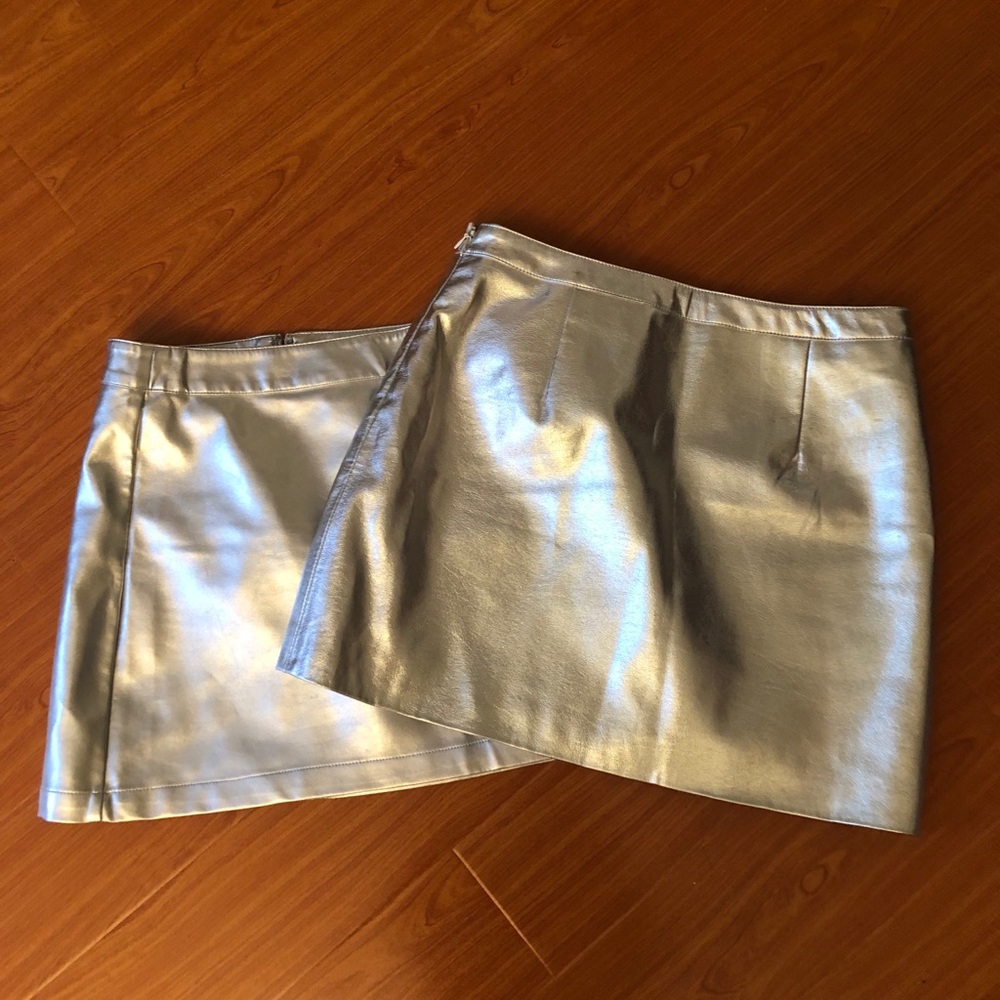 Silver metallic holographic skirts